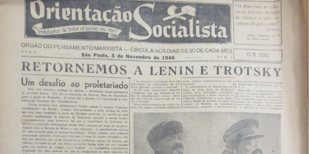 Edição número 2 do jornal Orientação Socialista, do PSR, de novembro de 1946